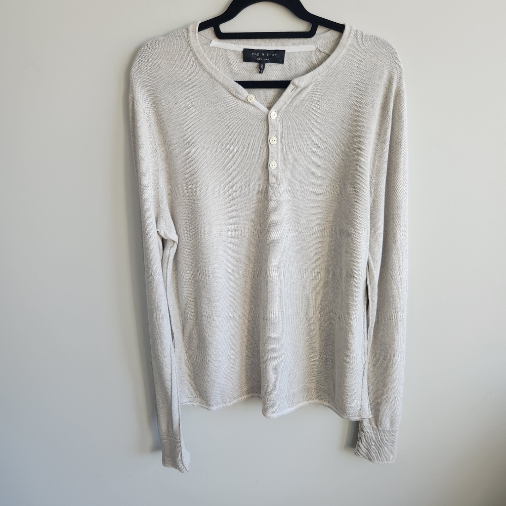 Polo by Ralph Lauren Men's Cream Henley Shirt